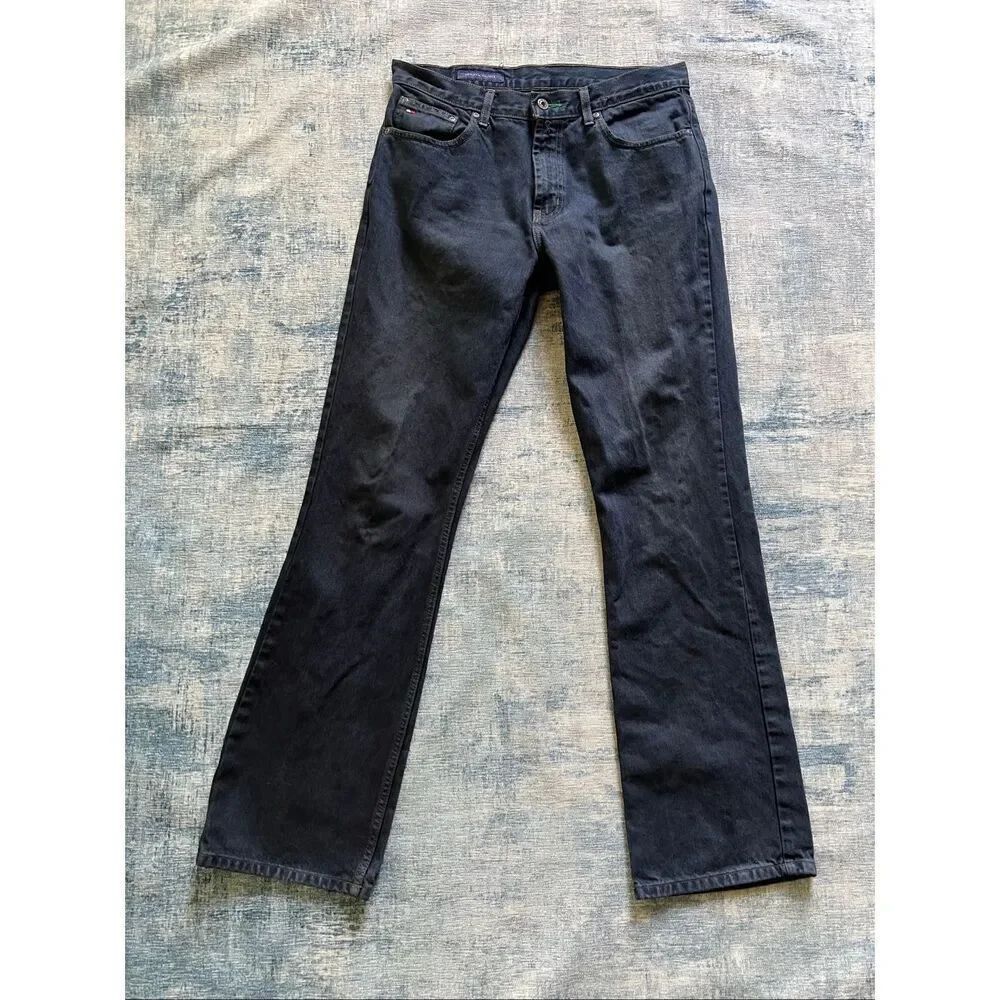 Tommy Hilfiger Dark Blue Wash 100% Cotton Boot Cut Jeans 31 x 34